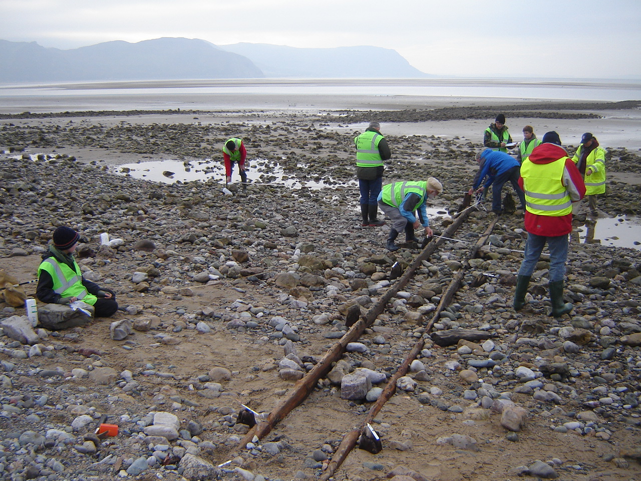 Volunteers from the Ships' Timbers Maritime Museum carying out a 3D Survey exercise.